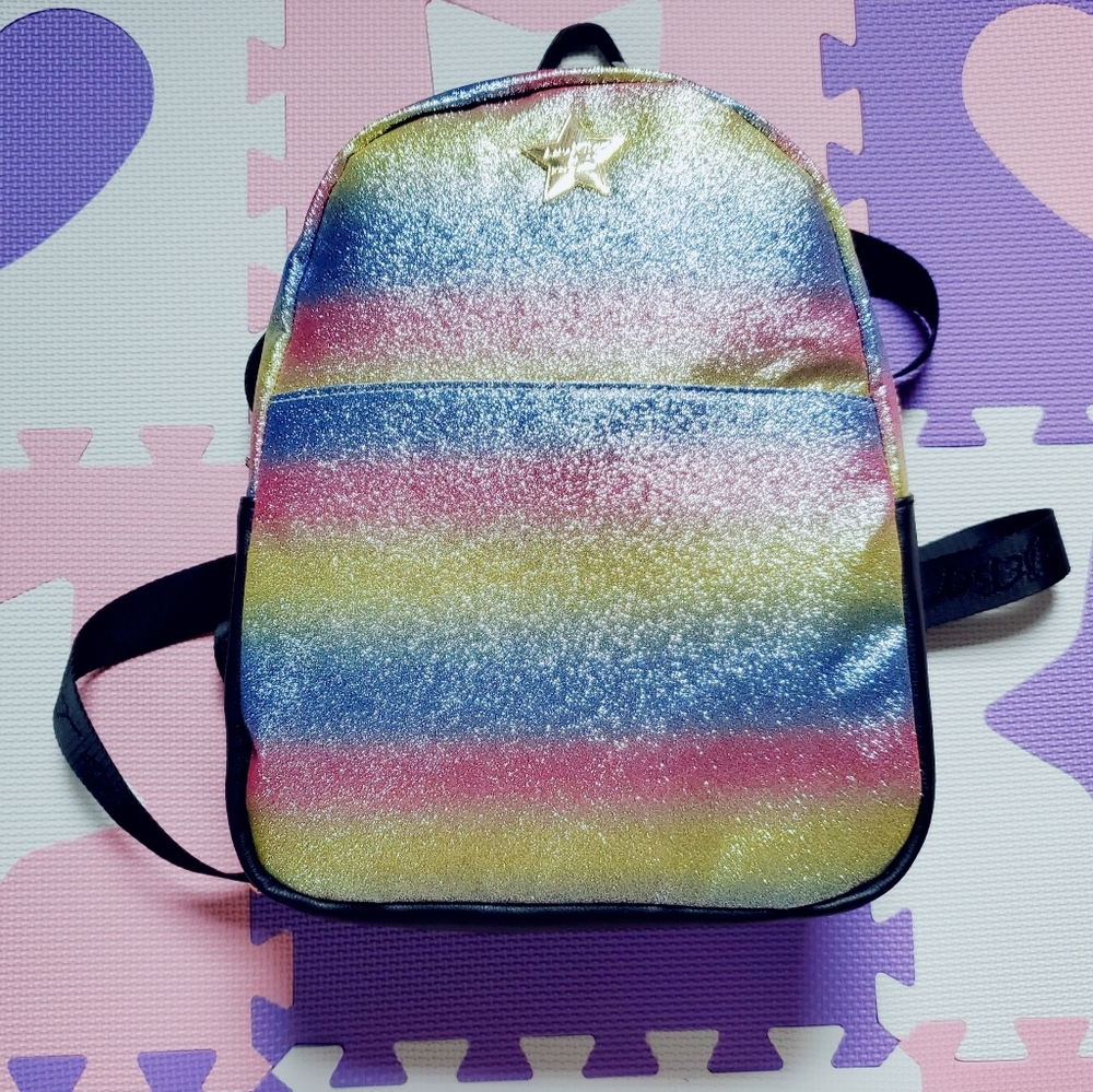 NWT Betsey Johnson Rainbow Glitter Backpack Purse